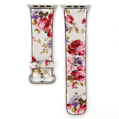 

Floral Watch Strap For Apple Watch Strap Bands Leather Flower Straps Band 38mm42mm Bracelets With Adapter