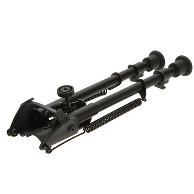 

10"-16" 10 Level Adjustable Spring Return Telescopic Portable Sniper Hunting Rifle Bipod Sling Swivel Mount