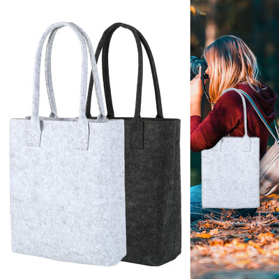 

2020 Felt Shopping Bag New Fashion Woman Handbag Shoulder Storage Hand Bags Black Gray Eco Friendly Ladies Purse Pouch Totes Bag