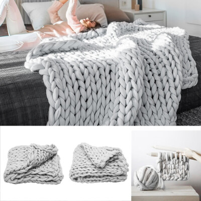 

120x150CM Home Decor Chunky Knit Throw Blanket Wool Handmade Arm Knit Super Soft Thick Cable Knit Weighted Blanket