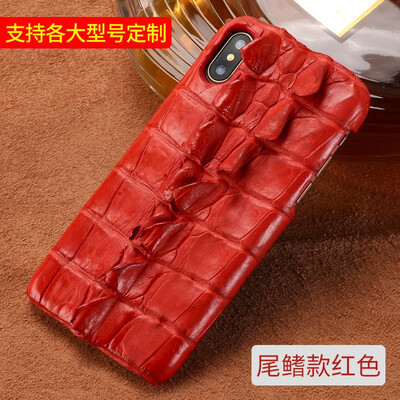 

Leather iPhone 5 6 7 8s plus protective case high-grade natural crocodile back cover all-inclusive for x xs max xr phone case