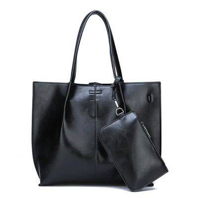 

Retro Women Shoulder Bag 2pcsset Handbag PU Leather Handbag Women Bags Designer High Quality Large Capacity Tote Bag