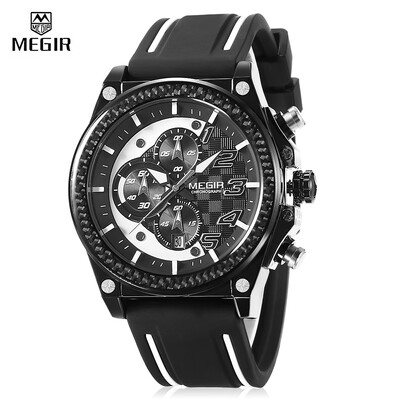 

MEGIR MN2051 Male Quartz Watch Calendar Stopwatch Men Wristwatch
