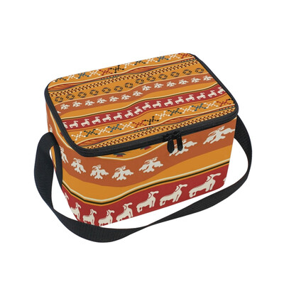 

ALAZA Lunch Box Insulated Lunch Bag Large Cooler Pattern With Mexican Texture Tote Bag