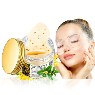 

80 pcs bottle Gold Osmanthus eye mask women Collagen gel whey protein face care sleep patches health mascaras de dormir