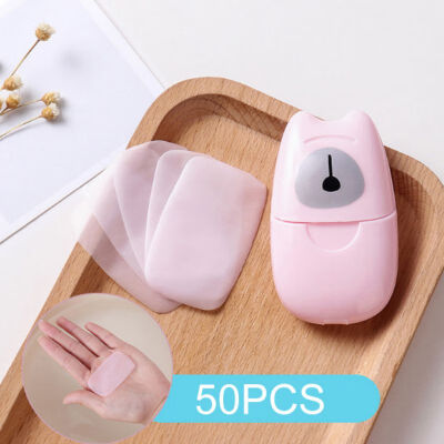 

Outdoor Travel Soap Paper Washing Hand Bath Clean Scented Slice Sheets 50pcs Disposable Boxe Soap Portable Mini Paper Soap