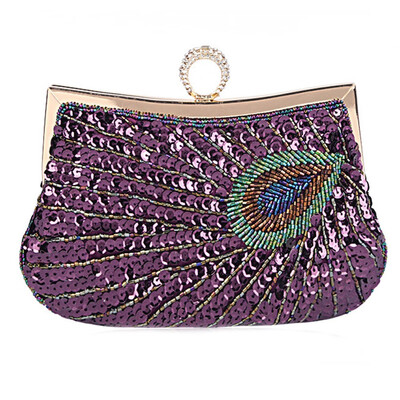 

Women Beaded Sequin Peacock Evening Bag for Party Elegant Ladies Handbags Small Corssbody Bag Purse Clutch Bag for Daily