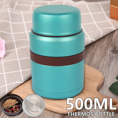 

500ML Portable Thermos Hot Food Flask Lunch Vacuum Storage Warm Soup Heat Travel Work