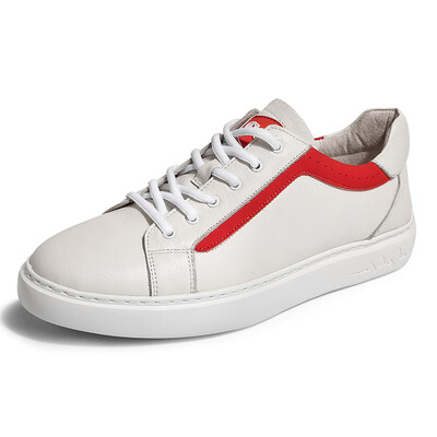

Golf GOLF lace casual lightweight foam flat bottom Joker men classic striped color matching low-top shoes GM1814334 white orange 38