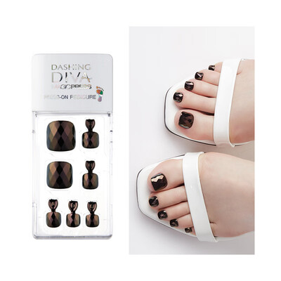 

DASHINGDIVA Footnail Patch Wear Nail Patch Set Fake Nail Removable Finished Product 24 MCN062P White