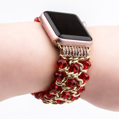 

2018 new ladies bracelet beads for Apple Watch Apple Watch chain crystal bracelet iWatch handmade jewelry chain
