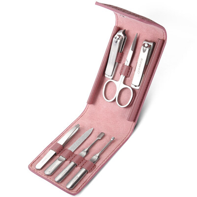 

Korea Kowell Han Kewei Stainless Steel Nail Clipper Set Splash Nail Clip Personal Care Repair Capacity Combination 7 Piece KC712 Pink