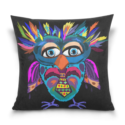 

ALAZA Thanksgiving Throw Pillow Cover 16 X 16 inch Cushion Cover with Cute Owl Printed Pillowcase