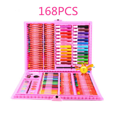 

208PcsSet Blue Pink Painting Paint Tool Set Drawing Toys Watercolor Pen Childrens Gifts Christmas New Year Birthday Toys
