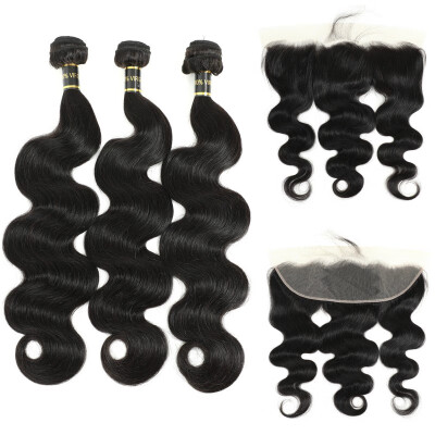 

Amazing Star Virgin Brazilian Hair Bundles with Frontal Body Wave with Closure Human Hair with Frontal Full&Thick