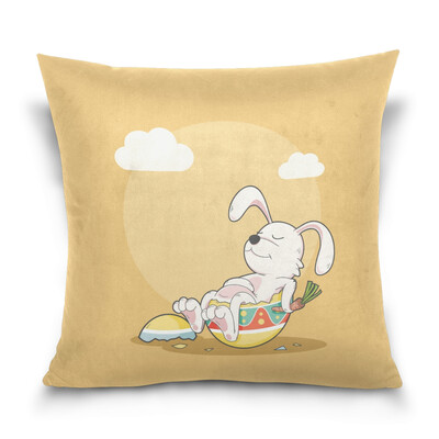 

ALAZA Throw Pillow Cover 16 X 16 inch Christmas Gift Cushion Cover with Sleeping Rabbit Printed Pillowcase