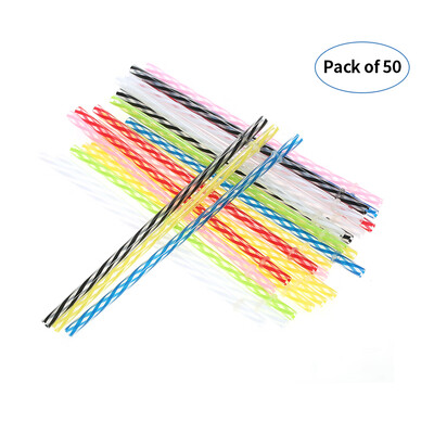 

50pcsset Rainbow Color Striped Plastic Drinking Straws Reusable Straws with Cleaning Brushes for Birthday Wedding Pool Party Deco