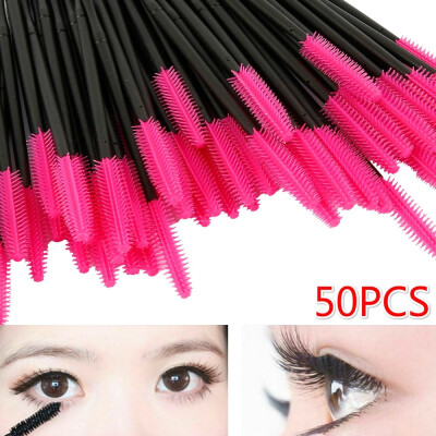 

50Pcs Disposable Silicone Eyelashes Brush Comb Mascara Wands Eyelashes Extension Individual Applicator Eye Makeup