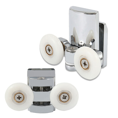 

4PCS Shower Door Wheels Heavy Duty Zinc Alloy Twin Top Bottom Rollers Runners