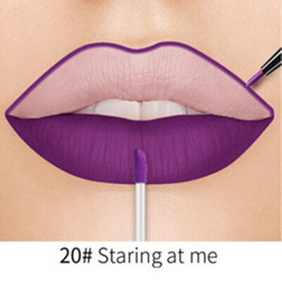 

Fashion Women 20 Colors 2 In 1 Lip Gloss&Lip Liner Matte Liquid Lipstick