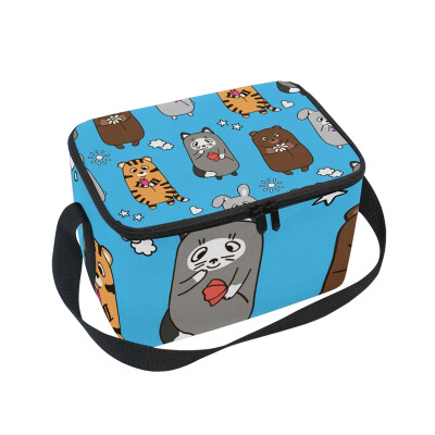 

ALAZA Lunch Box Insulated Lunch Bag Large Cooler Children Animals Tote Bag