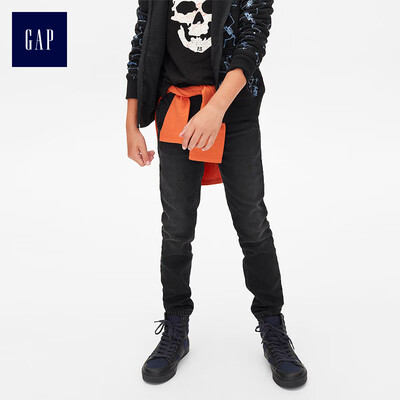 

GAP flagship store boy elastic elastic waist beam sports pants 358213 black washed