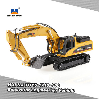 

HUI NA TOYS 1910 140 Excavator Engineering Vehicle with Alloy Digging Head Kids Toy Gift Housing Decoration Collection