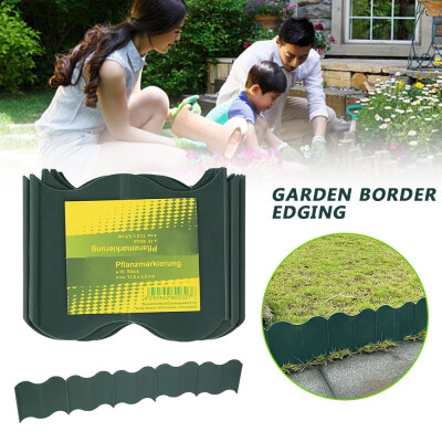 

20PCS Practical 15x14Cm Green Plastic Garden Grass Lawn Border Fence Wall Path