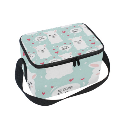 

ALAZA Lunch Box Insulated Drama Llama Lunch Bag Large Cooler Tote Bag for Men Women