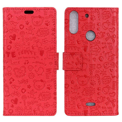 

MOONCASE Wiko View2 Plus Little Witch Leather Case - Red