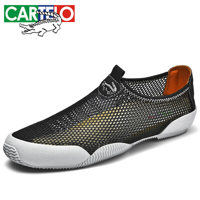 

Cartier crocodile CARTELO comfortable&breathable mens one foot low to help non-slip wear-resistant foot net mesh casual shoes 6303 black 43