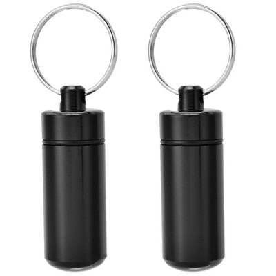 

WaterProof Mini Blue Aluminum Keychain Tablet Storage Box Bottle Case Holder