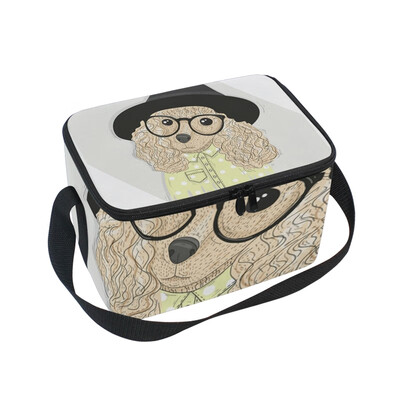 

ALAZA Lunch Box Insulated Creative Dog Lunch Bag Large Cooler Tote Bagfor Men Women