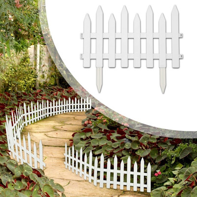 

Miniature Fairy Garden White Wood Picket Fence Dollhouse Miniature or Fairy Garden Resin & Wire Woodland Fence Section