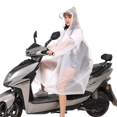 

FEIRSH outdoor frosted raincoat long windbreaker hooded backpack poncho unisex non-disposable raincoat Y108 white