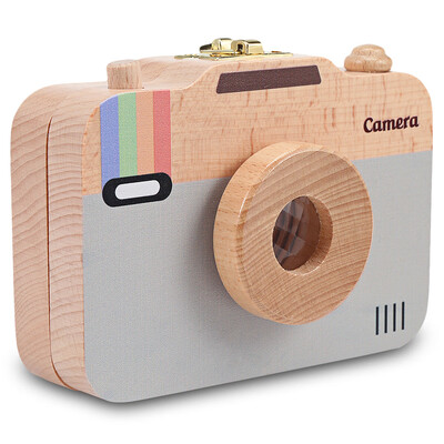 

Children Wooden Camera Shape Deciduous Tooth Storage Box Organizer