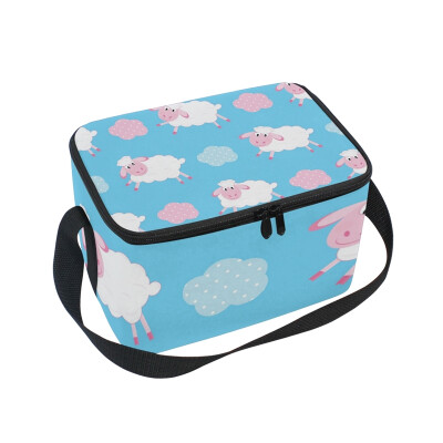 

ALAZA Lunch Box Lambskin Children Insulated Lunch Bag Large Cooler Tote Bagfor Men Women