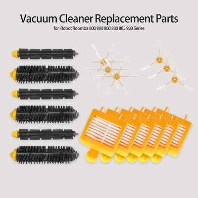 

9pcs Vacuum Cleaner Replacement Part 3-armed Brush 6-armed Brush Filter Brush Sets for iRobot Roomba 700 760 770 780 Series