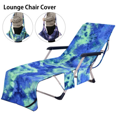 

Quick Drying Beach Chair Cover Microfiber Chaise Lounge Towel Cover with Side Storage Pockets for Pool Sun Lounger Hotel Garden