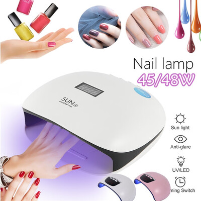 

45W48W Smart Sensor UV Sunlight Nail Dryer Lamp Gel Polish Curing Timing Manicure Machine 3 Timers