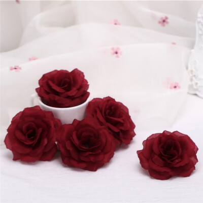 

5 pcs Rose Artificial Flower Simulation Cheap Fake Flowers for wedding party Home Decor Bead curtain flower basket decor