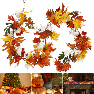

Willstar Artificial Autumn Fall Maple Leaves Garland Hanging Plant Home Party Decor