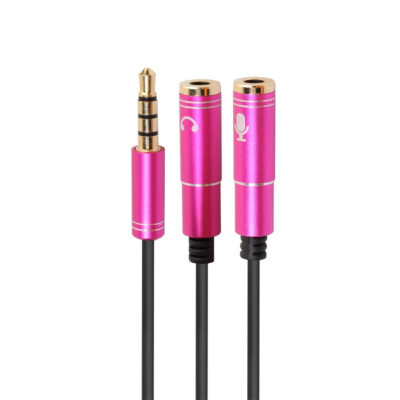 

35mm Jack Earphone Microphone Audio Splitter 4 Pole Aux Extension Adapter Cable For Laptop PC Headphone Speaker Phone new