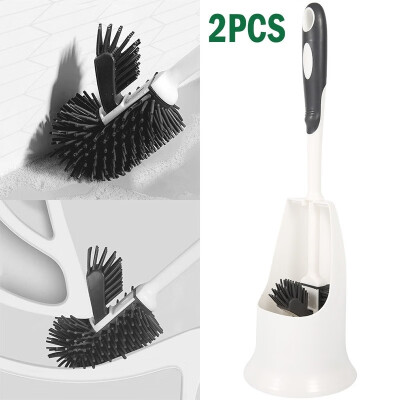 

Home Cleaning Bathroom Cleaning Brush Portable TPR Soft Rubber Toilet Cleaning Brush Plastic Holder