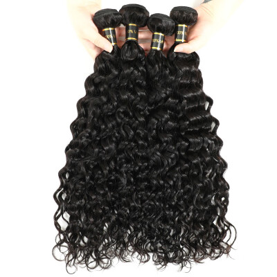 

Amazing Star Water Wave Hair Bundles Brazilian Virgin Hair 4 Bundles Water Wave Human Hair Weave Wet&Wavy Natural Color