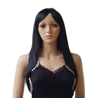 

19" Straight Halloween Multi-Color Cosplay Wig Party Wigdark black