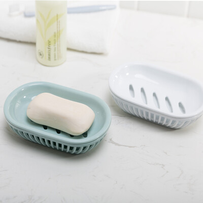 

Yuka soap box soap box 3 packs bathroom home drain double soap box white powder green three colors one each