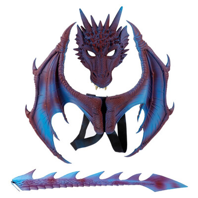 

3Pcsset Dragon Cosplay Props Wing And Tail Childrens Halloween Costume Party Decorations Set Halloween Props Accessories
