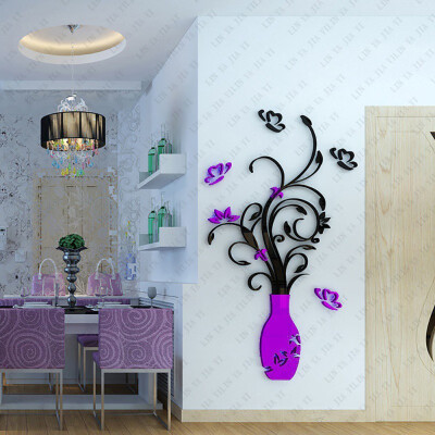 

Acrylic Crystal Stereo Wall Stickers Home Wall Plant Decoration Wall Stickers Single-piece Package DIY 3D