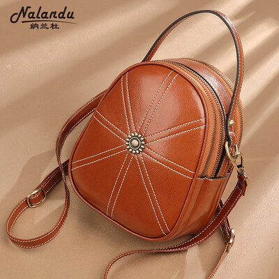 

Nalandu Nalandu backpack female Korean version of the wild casual leather handbags multi-function large capacity mini ladies rice small backpack 6183DB016-A black